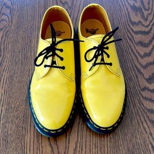Dr. Martens Women's 1461 Patent Leather Oxford Shoes in yellow